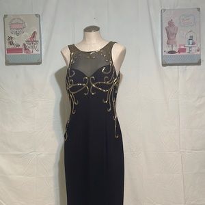 Black and golden elegant dress. Size 10